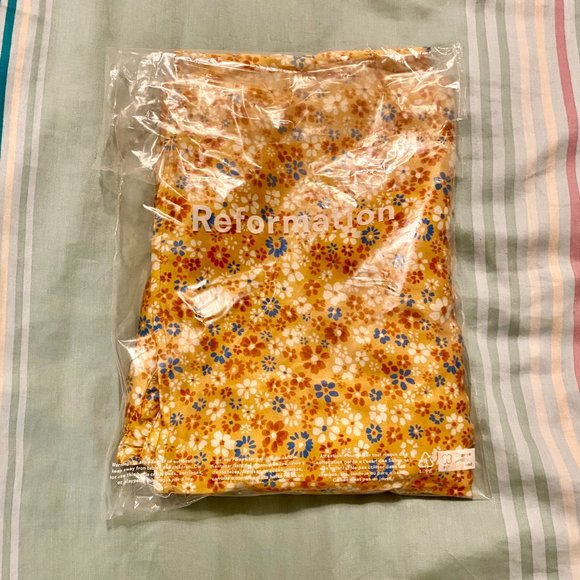 Reformation Kaye Floral-Print Silk Midi Dress NWT (Reformation) - Picture 9 of 9